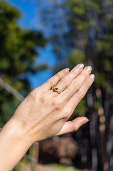 Emerald and Cubic Zirconia Ring